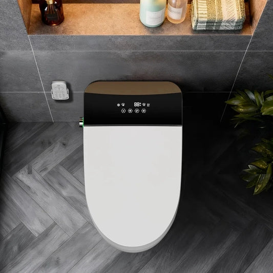 Smart Toilet with Tankless Bidet Wash, Auto Open Lid, Auto Dual Flush, Heat Seat, Warm Wash/Dryer