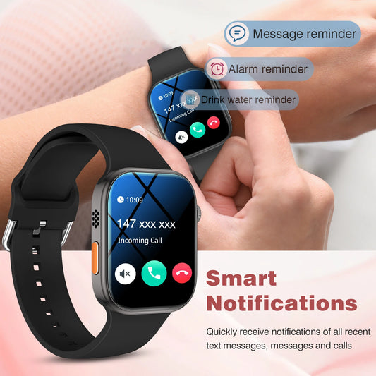 Smart watch, wireless calling, message reminder, multi-sport mode, 2.01-inch HD screen, unisex