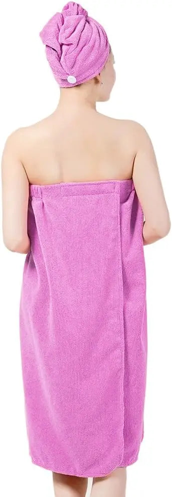 Women's Absorbent Microfiber Bath Towel Set with Body Wrap, Hair Cap for Gym Spa Beach Pool Shower