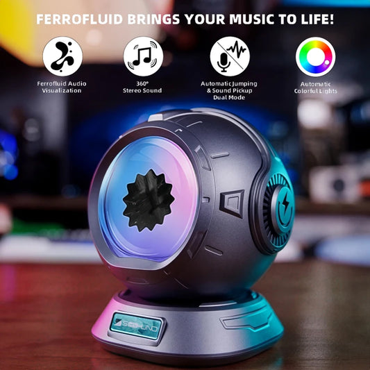 Dancing Ferrofluid Speaker with 2 Adjustable Modes and Colorful Lights