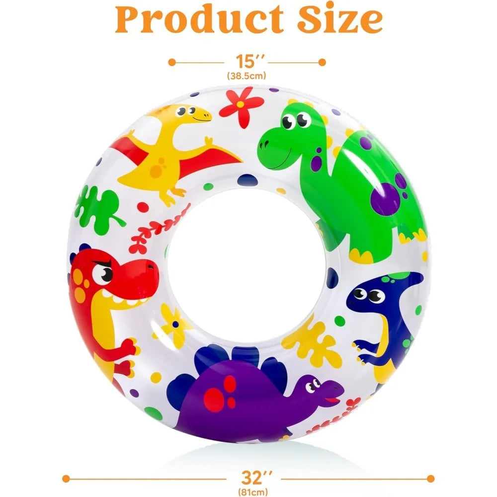 Pool Tube for Kids Swim Rings Inflatable Tubes, Unicorn Sea Animal Tubes Floatie Ring Water Toys for Swimming