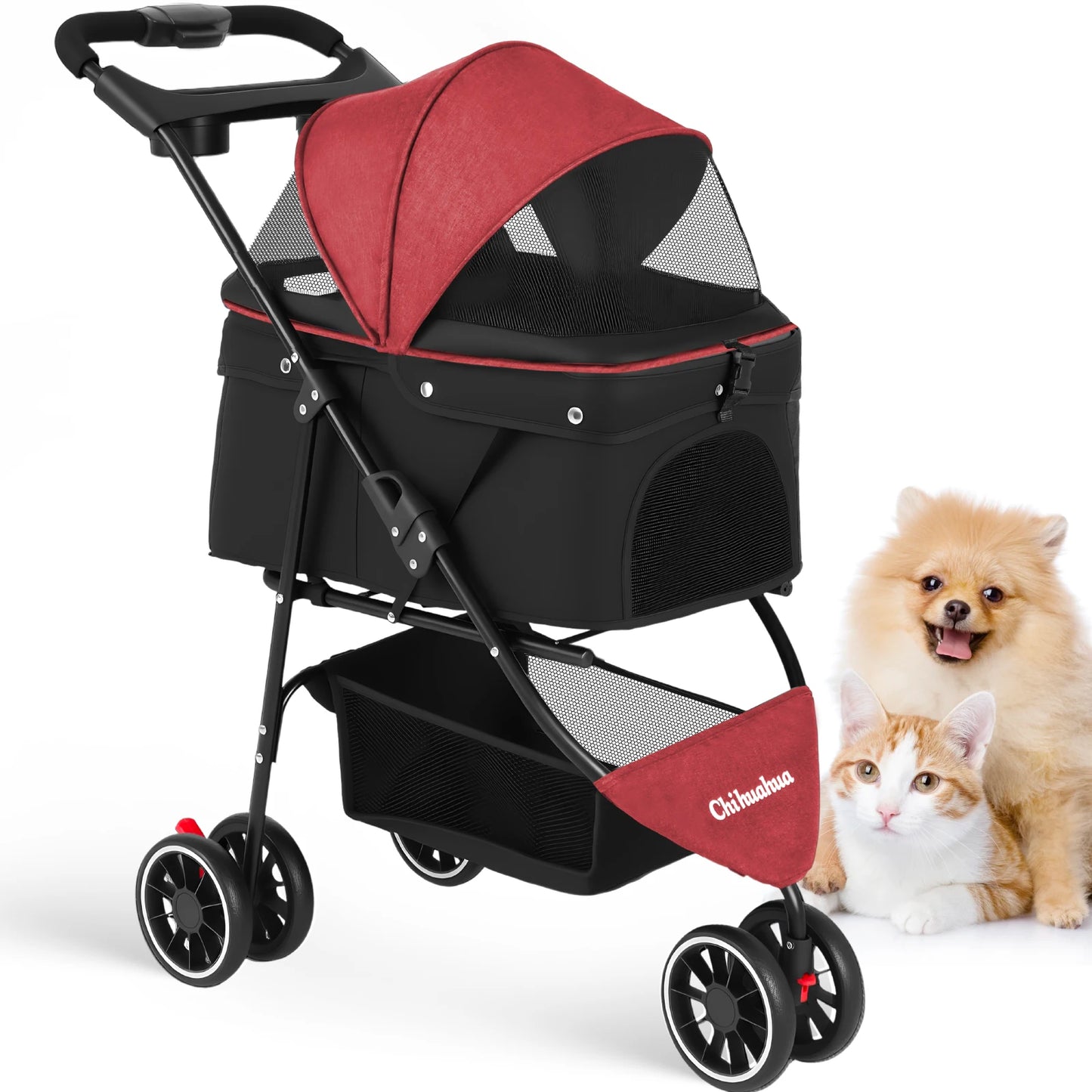 Pet Stroller Travel Portable Dog Stroller Foldable Dog Cat Carrier Strolling