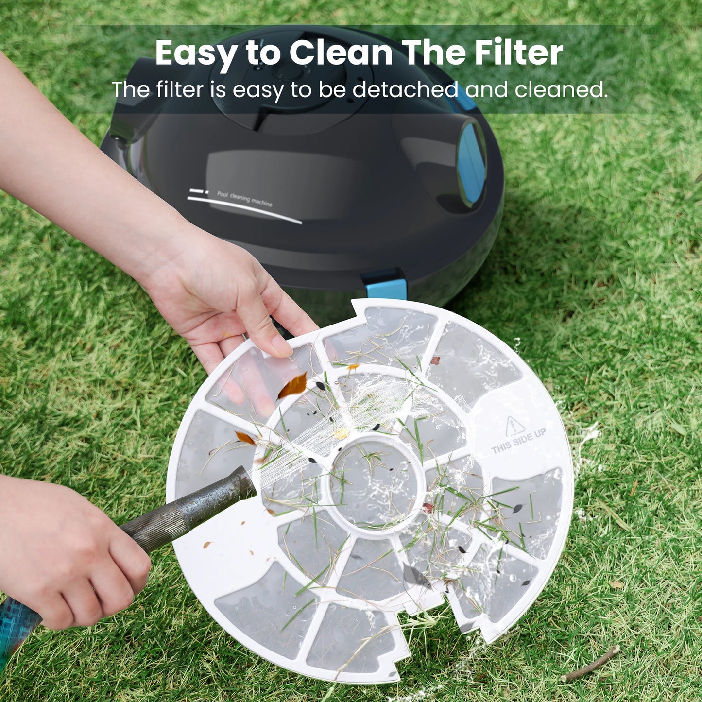 INSE Y10 Cordless Robotic Pool Cleaner,90 Mins Runtime, Self-Parking Up to 65ft/1100 Sq.Ft
