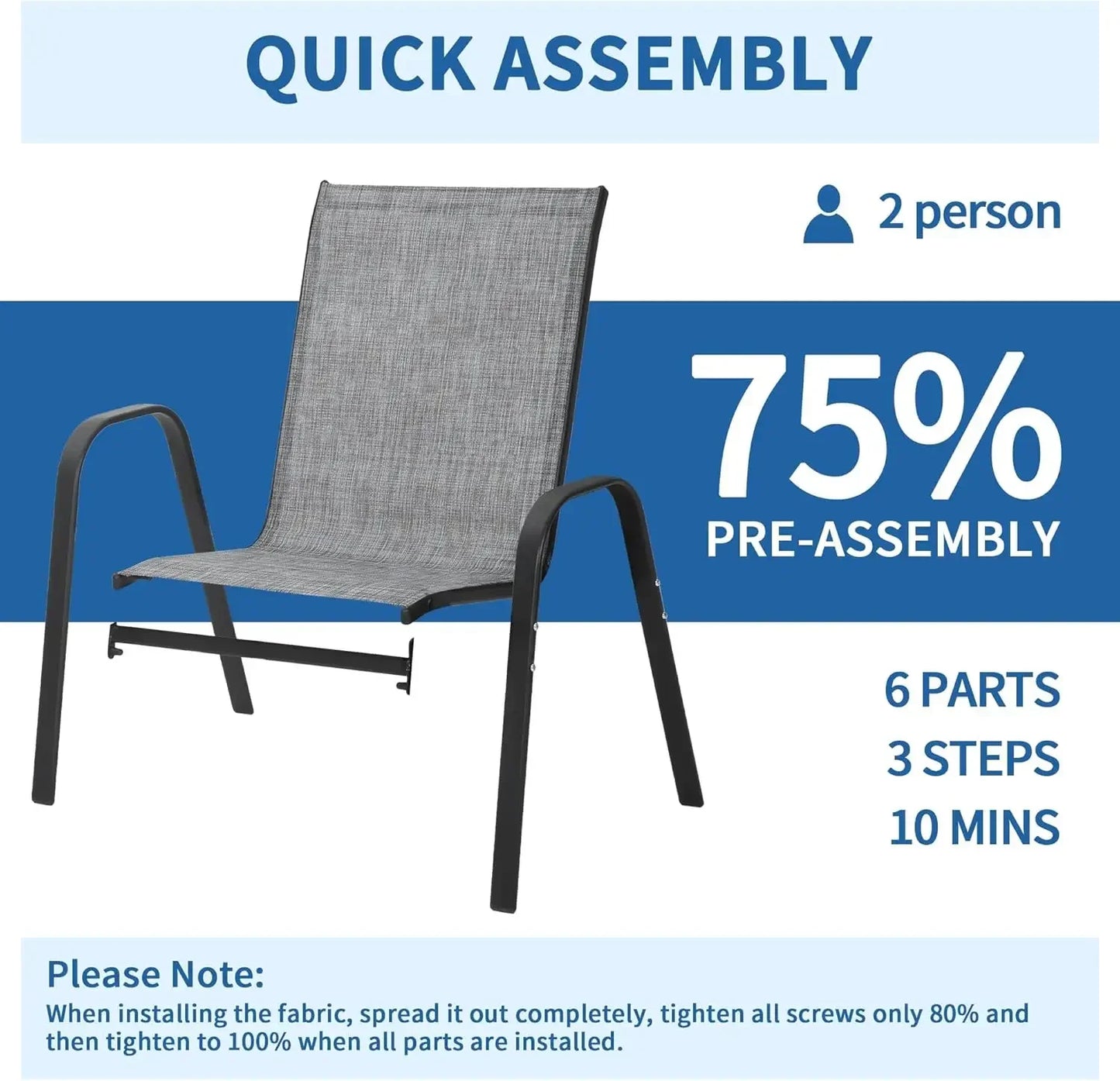 Patio Chairs Set of 8 - Outdoor Stackable Dining Chairs for All Weather - Lightweight Outdoor Chair Sets wit