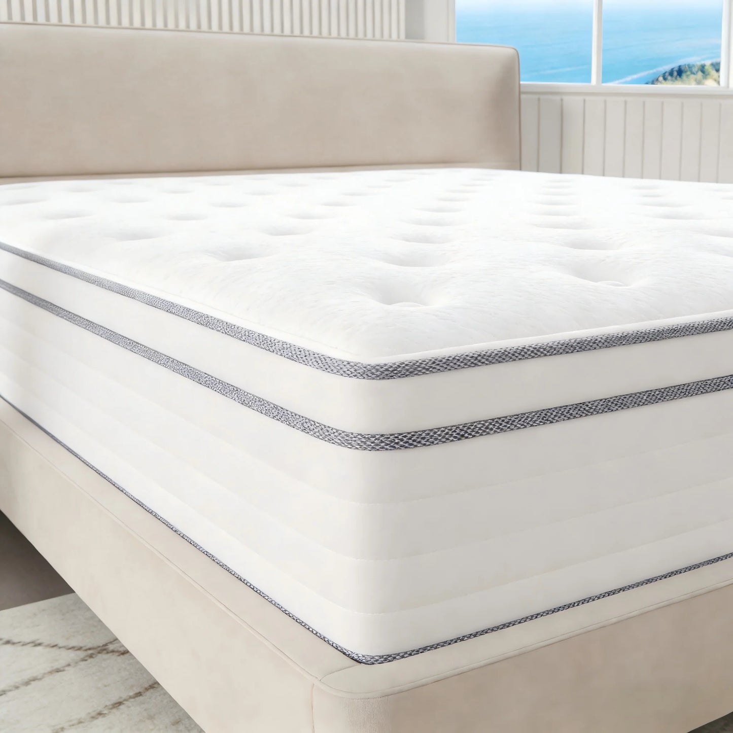 Queen King Full size Mattress 12 Inch, Hybrid Mattress with Individual Pocket Springs and Memory Foam