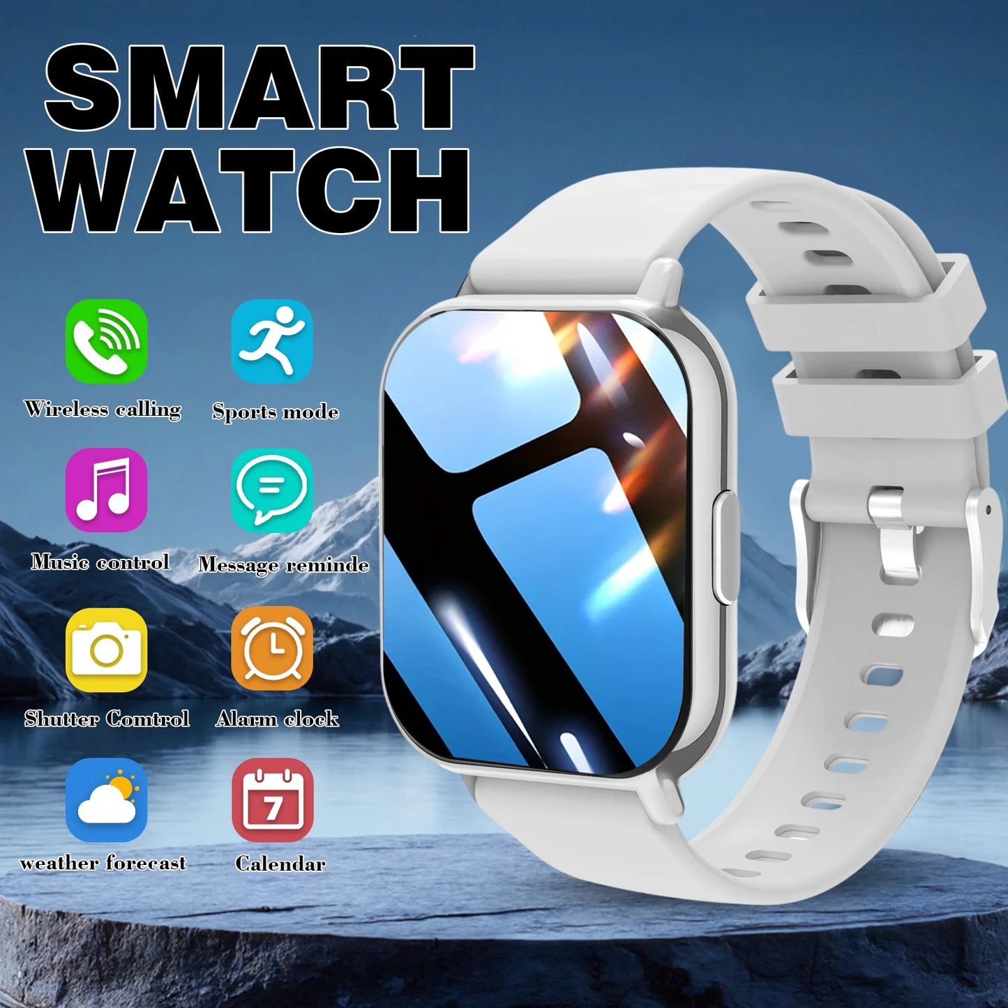 Smart Watch - Multi-Function Fitness Tracker with Call/Message/Weather/Alarm/Remote Camera Control,