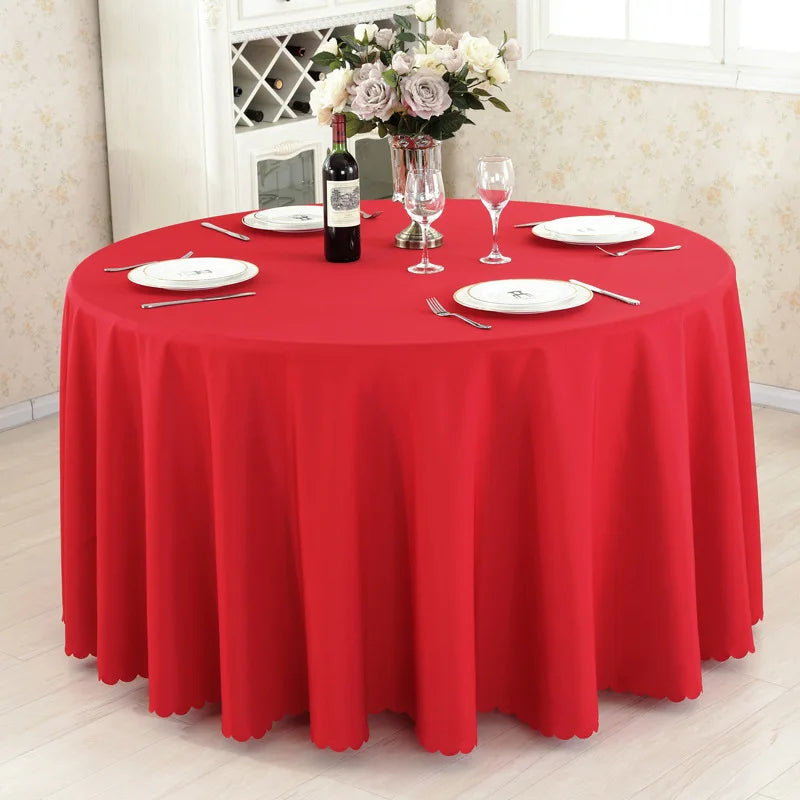 Wedding Decoration Table Cloth Round Table Cover Polyester Plain Colour Hotel Banquet Events Birthday Party Celebration Holiday