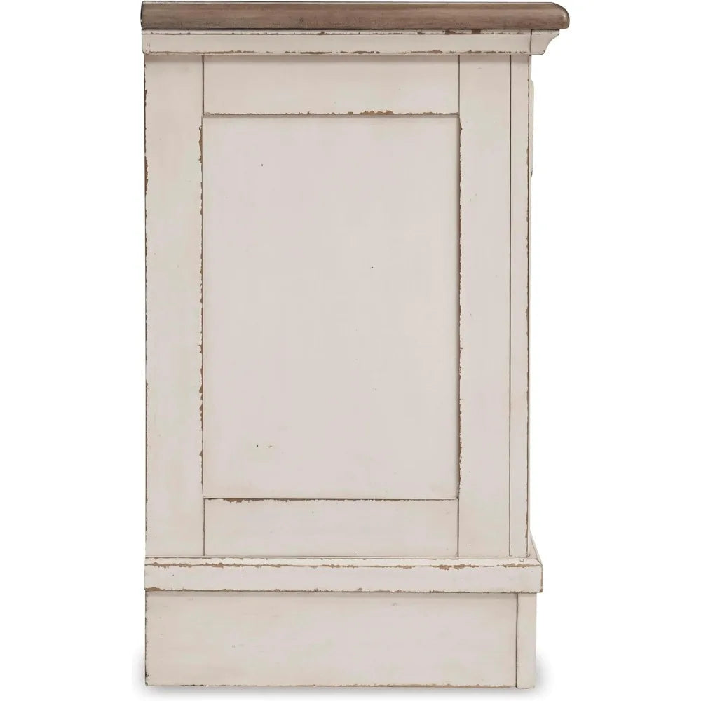 Realyn French Country 3 Drawer Nightstand with Electrical Outlets & USB Ports, 27.75" Tall