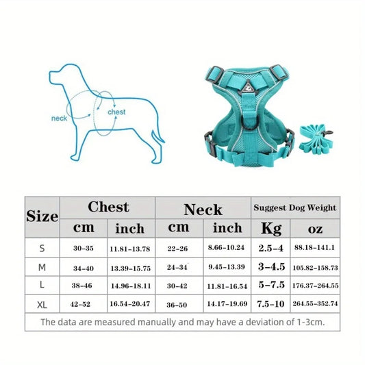 No Pull Harness and Leash Set Adjustable Pet Harness Vest for Small Dogs Cats Reflective Dog Chest Strap Lead Walking
