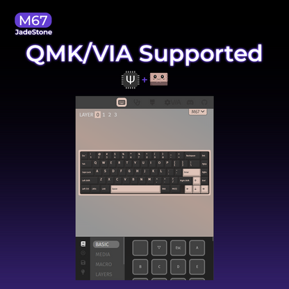 XVX M67 JadeStone Stellar White Tri-Mode RGB Mechanical Keyboard
