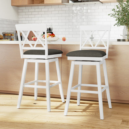 Counter Height Swivel Bar Stools with Upholstered Seat