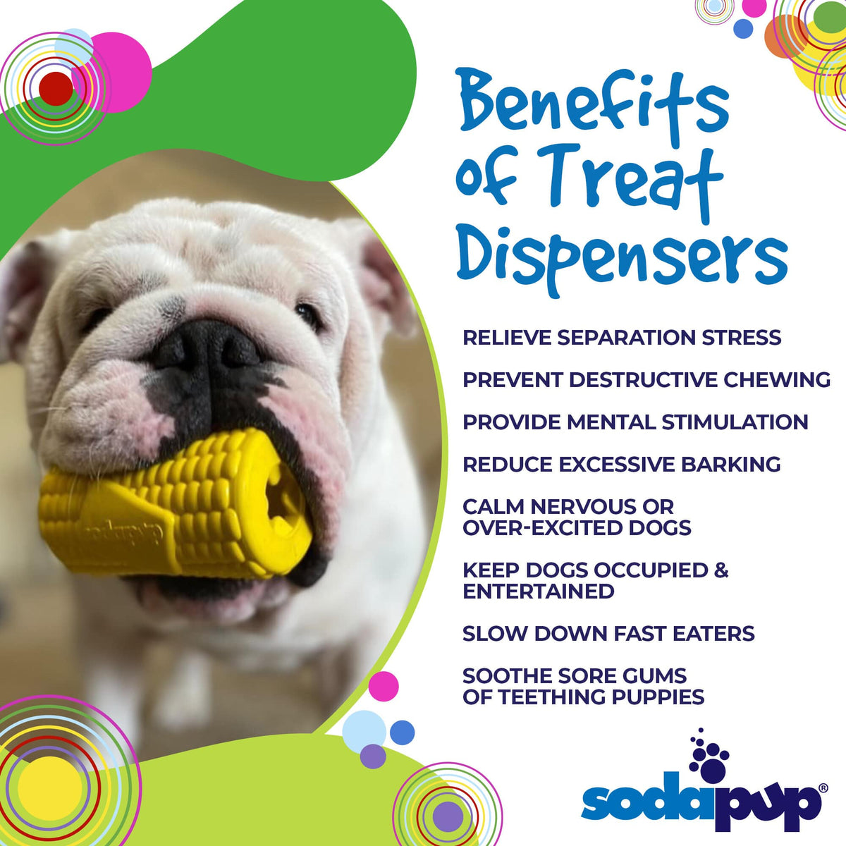 Corn on the Cob Dog Toy - Durable Rubber Treat Dispenser | USA Made
