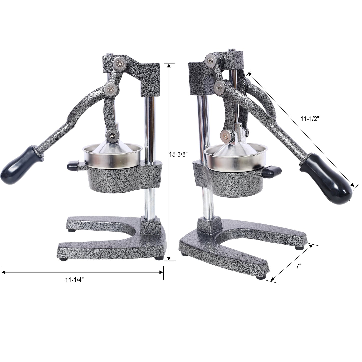 Cast Iron Citrus Juicer, Extra-Large Commercial Grade Manual Hand Press , Heavy Duty Countertop Squeezer for Fresh Orange Juice ,grey color