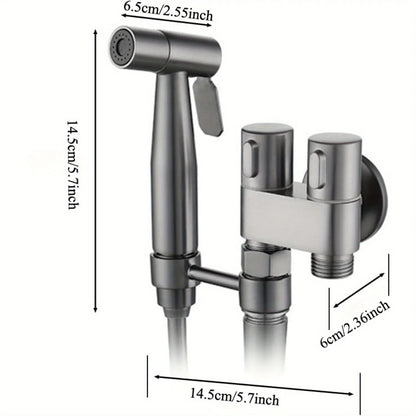 Double Control Toilet Bidet Sprayer Handheld Attachment with Pressure Control for Feminine Hygiene Baby Diaper and Pet Bath