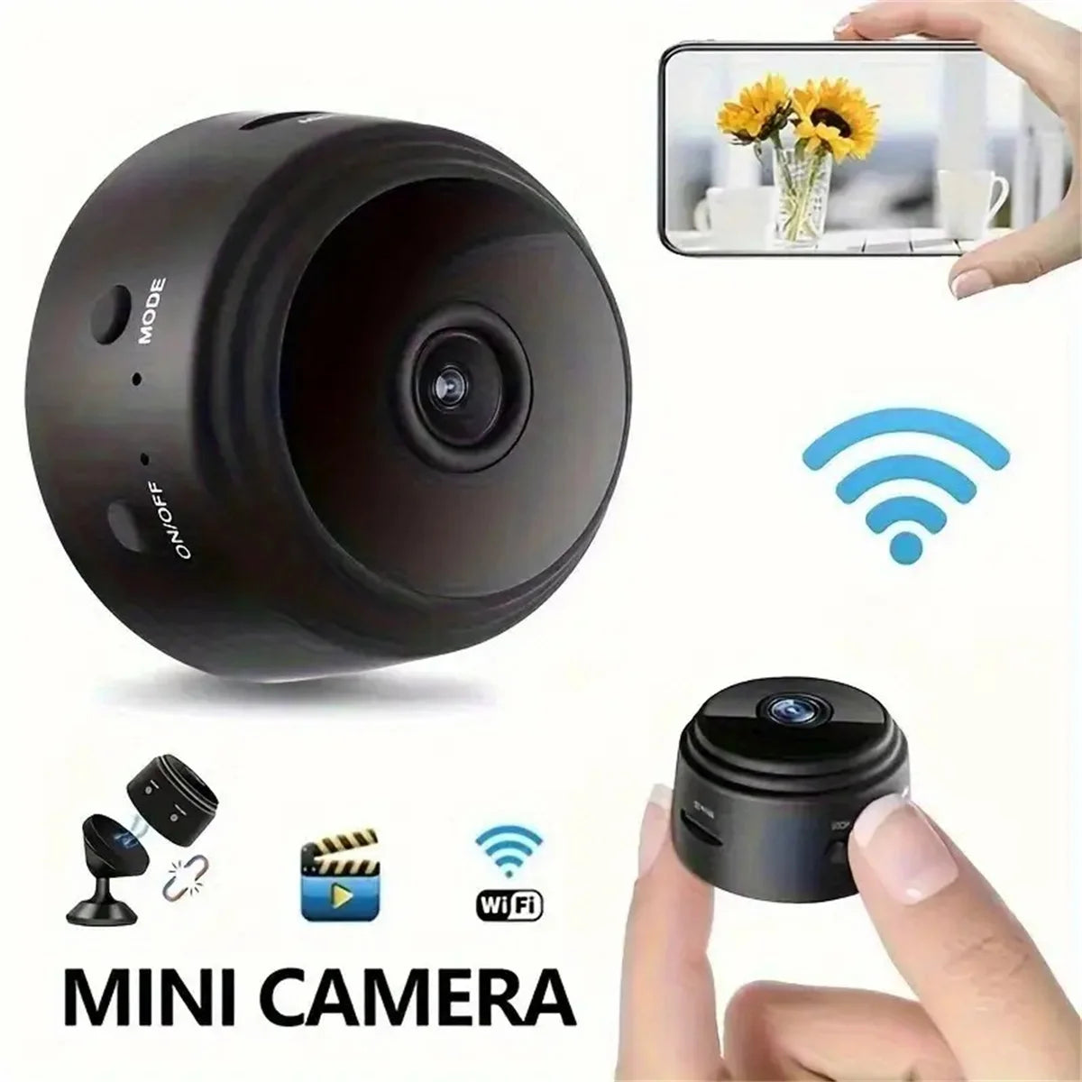 Wireless WiFi Surveillance Camera All in one Infrared Night Vision Magnetic Bracket Indoor Outdoor Home Security Camera
