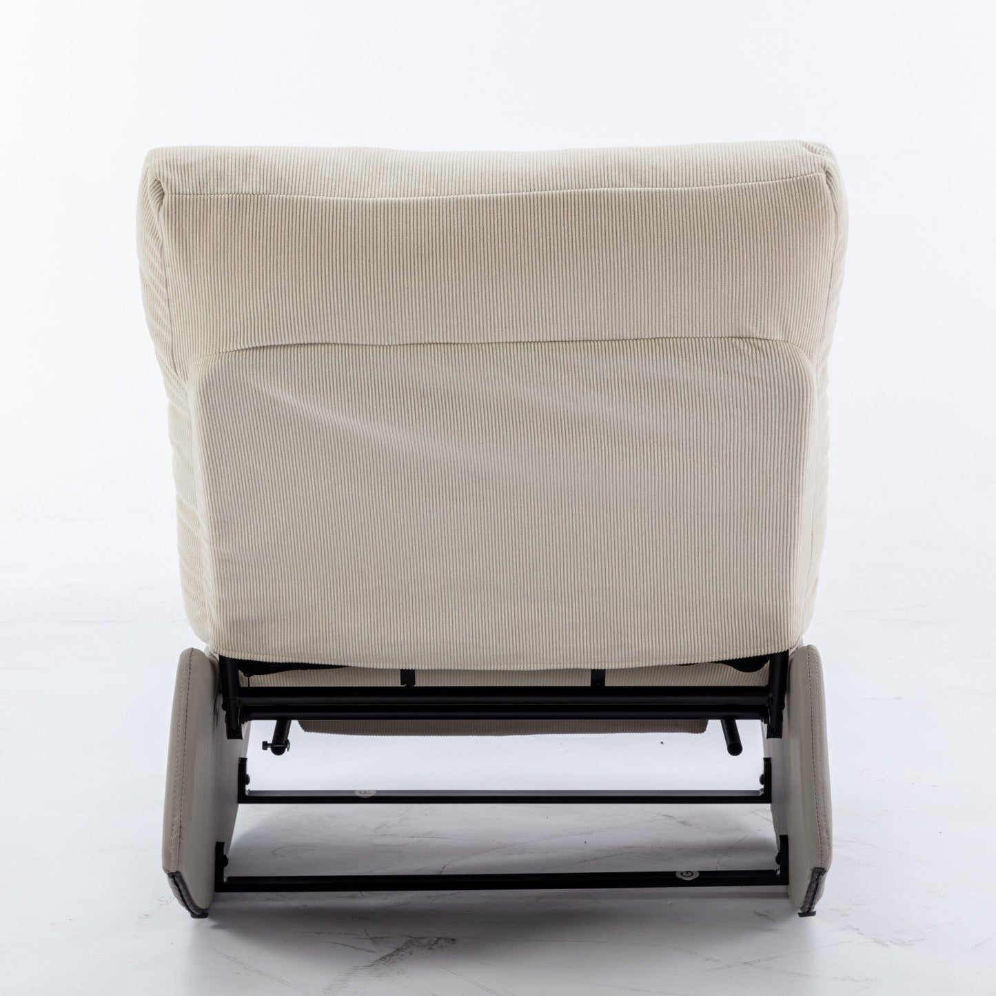 Modern rocking chair recliner, comfortable cushioned recliner with footstool, gray
