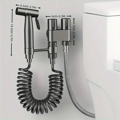 Double Control Toilet Bidet Sprayer Handheld Attachment with Pressure Control for Feminine Hygiene Baby Diaper and Pet Bath
