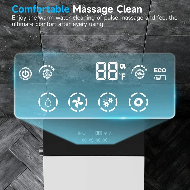 Smart Toilet with Tankless Bidet Wash, Auto Open Lid, Auto Dual Flush, Heat Seat, Warm Wash/Dryer