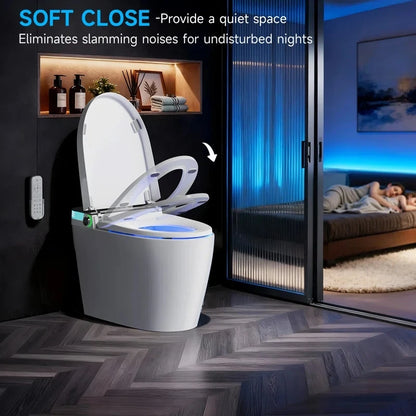 Smart Toilet with Tankless Bidet Wash, Auto Open Lid, Auto Dual Flush, Heat Seat, Warm Wash/Dryer