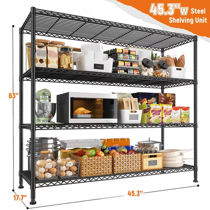 3/4/5/6/7/8 Tier Storage Shelves-Adjustable Wire Shelving Rack-Multi Sizes