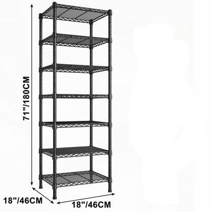 3/4/5/6/7/8 Tier Storage Shelves-Adjustable Wire Shelving Rack-Multi Sizes