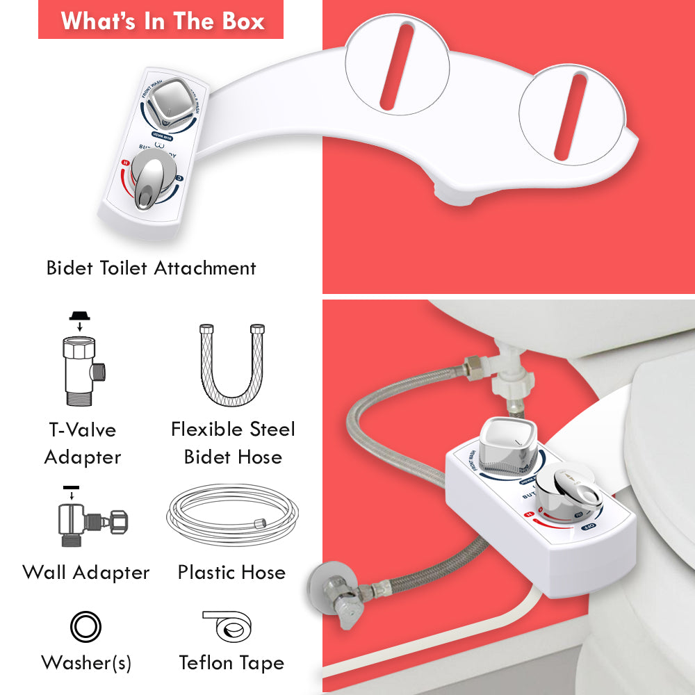 BUTT BUDDY Spa - Cool & Warm Water Sprayer Bidet Toilet Attachment