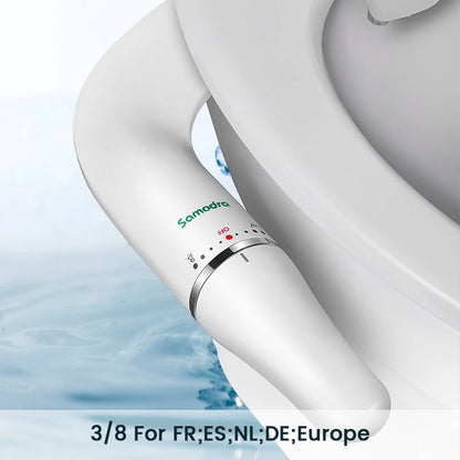SAMODRA Toilet Bidet Ultra-Slim Bidet Toilet Seat Attachment With Brass Inlet Adjustable Water Pressure