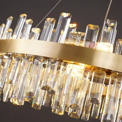 LED Postmodern Golden Chrome Silver Round Oval Crystal Chandelier Lighting