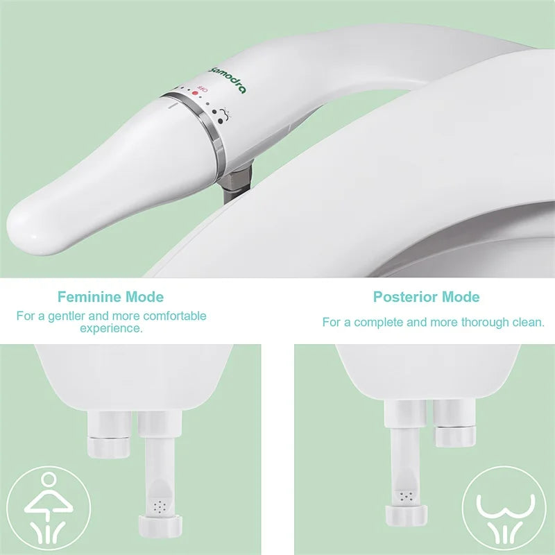 SAMODRA Toilet Bidet Ultra-Slim Bidet Toilet Seat Attachment With Brass Inlet Adjustable Water Pressure
