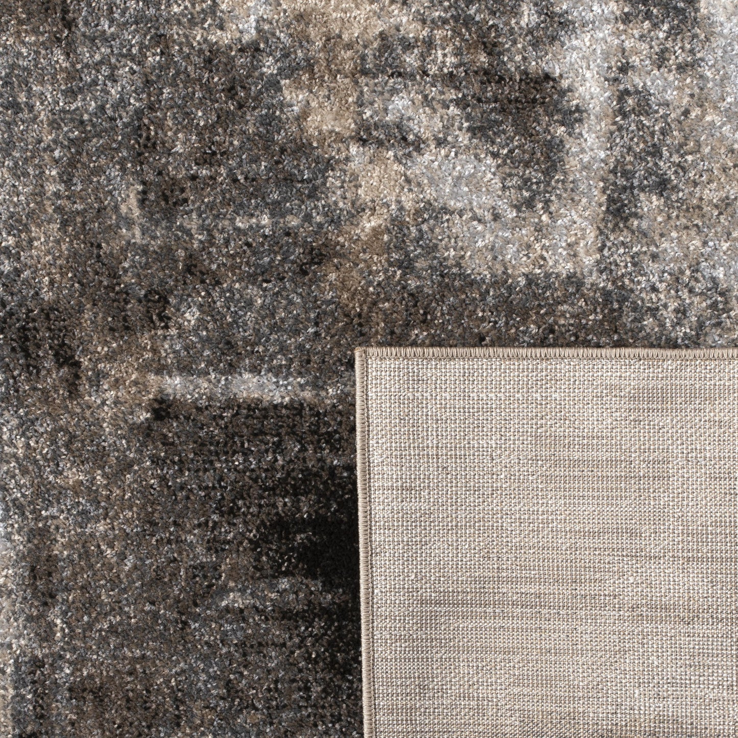 Designer Rug Mona with Modern Art Design in Cream and Black