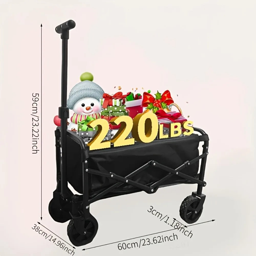 Capacity Heavy-Duty All-Terrain Folding Cart - Stainless Steel Frame and Foldable Multi-Purpose