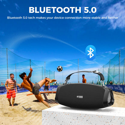 70W Waterproof Portable Loud Bluetooth Speaker, Wireless Outdoor Boombox Subwoofer Triple Passive