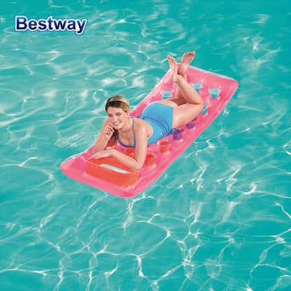 Bestway 43040 Tricolour Sunbathing Pool Floating Lounger, 188x71cm PVC Water Floating Hammock, Floating Lounger Water