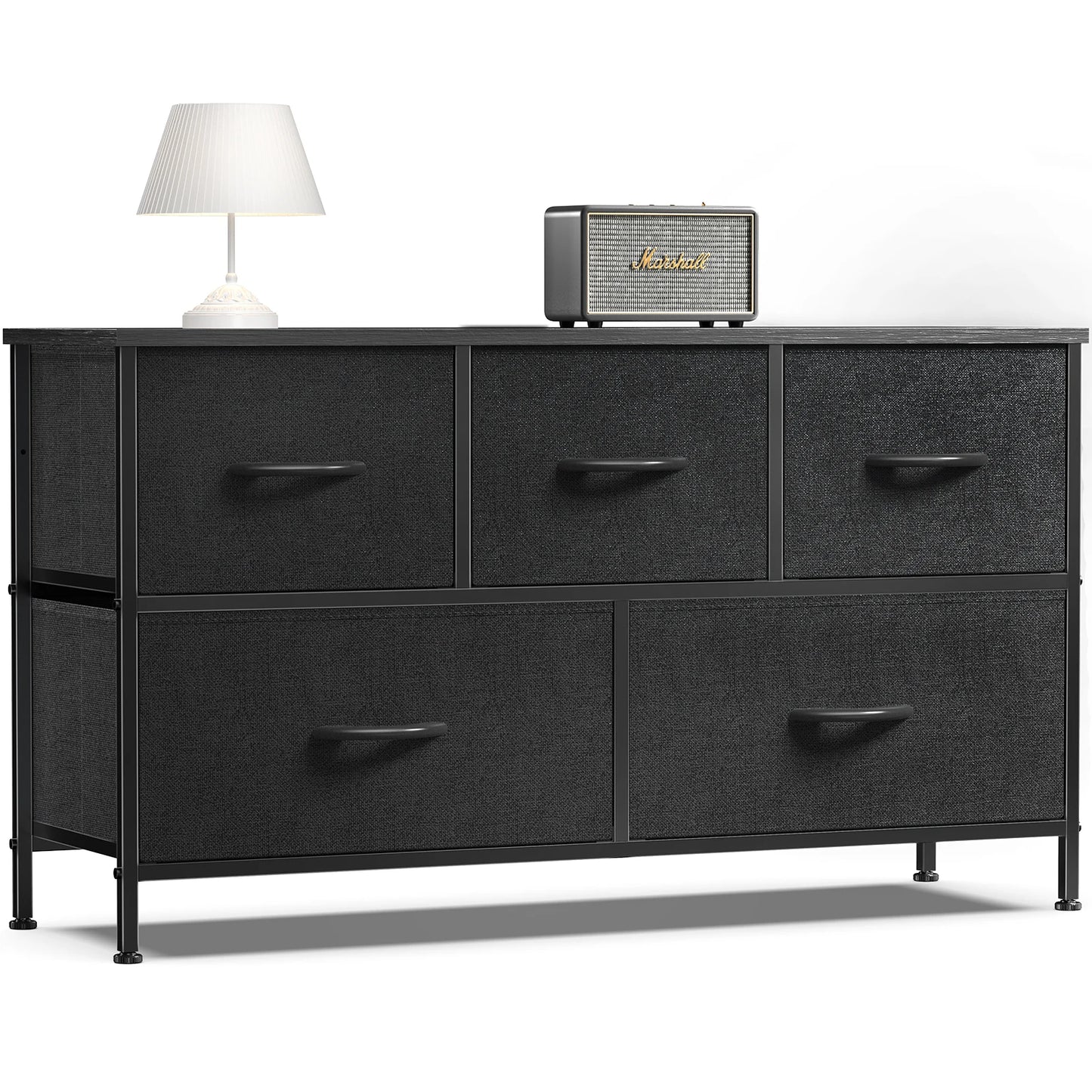 JHK Living Room Display Cabinet Layers With 5 Fabric Drawers For Clothes Storage Dresser
