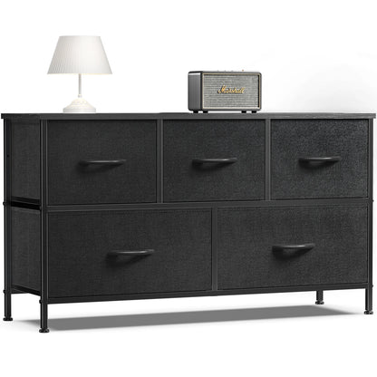 JHK Living Room Display Cabinet Layers With 5 Fabric Drawers For Clothes Storage Dresser