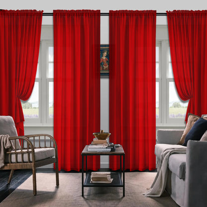 Set Of 4 Curtains, Simple Rod Pocket Blackout Curtains, Suitable For Living Room, Office, Home, Bedroom Decoration