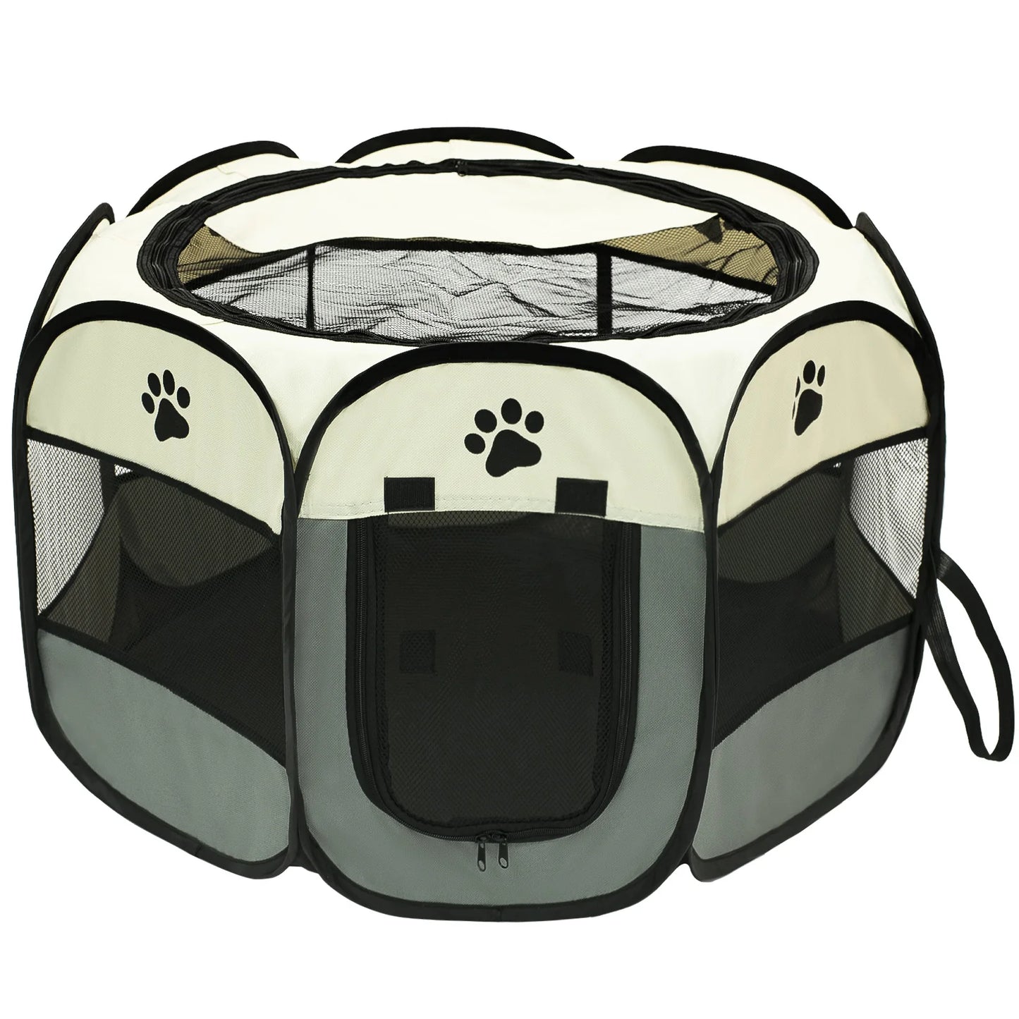 Foldable Pet Playpen for Dogs & Cats - Durable Oxford Cloth with Removable Zipper, Indoor/Outdoor