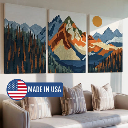 Mountain Boho Sunrise Retro Lake Sunset Wall Art Prints Canvas Painting Poster Picture Home Decor