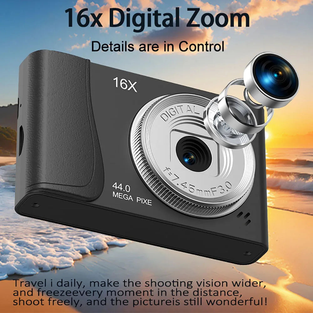 Retro CCD 24 Million Pixels Camcorder 4K Digital Camera 16x Zoom Compact Cameras Auto Focus