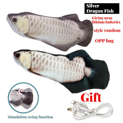 Electric Cat Toy Fish Pet Cat Toys Simulation Fish Swing, Chewing Playing Supplies USB Charging