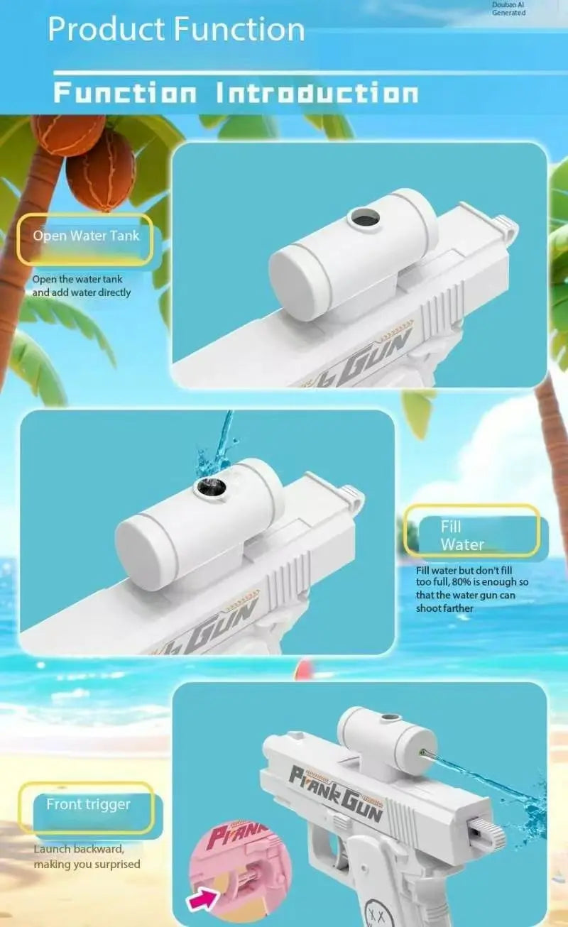 Double-Sided Reverse Water Gun - Summer Prank Toy,Mini Tactical Water Sprayer for Kids & Adults