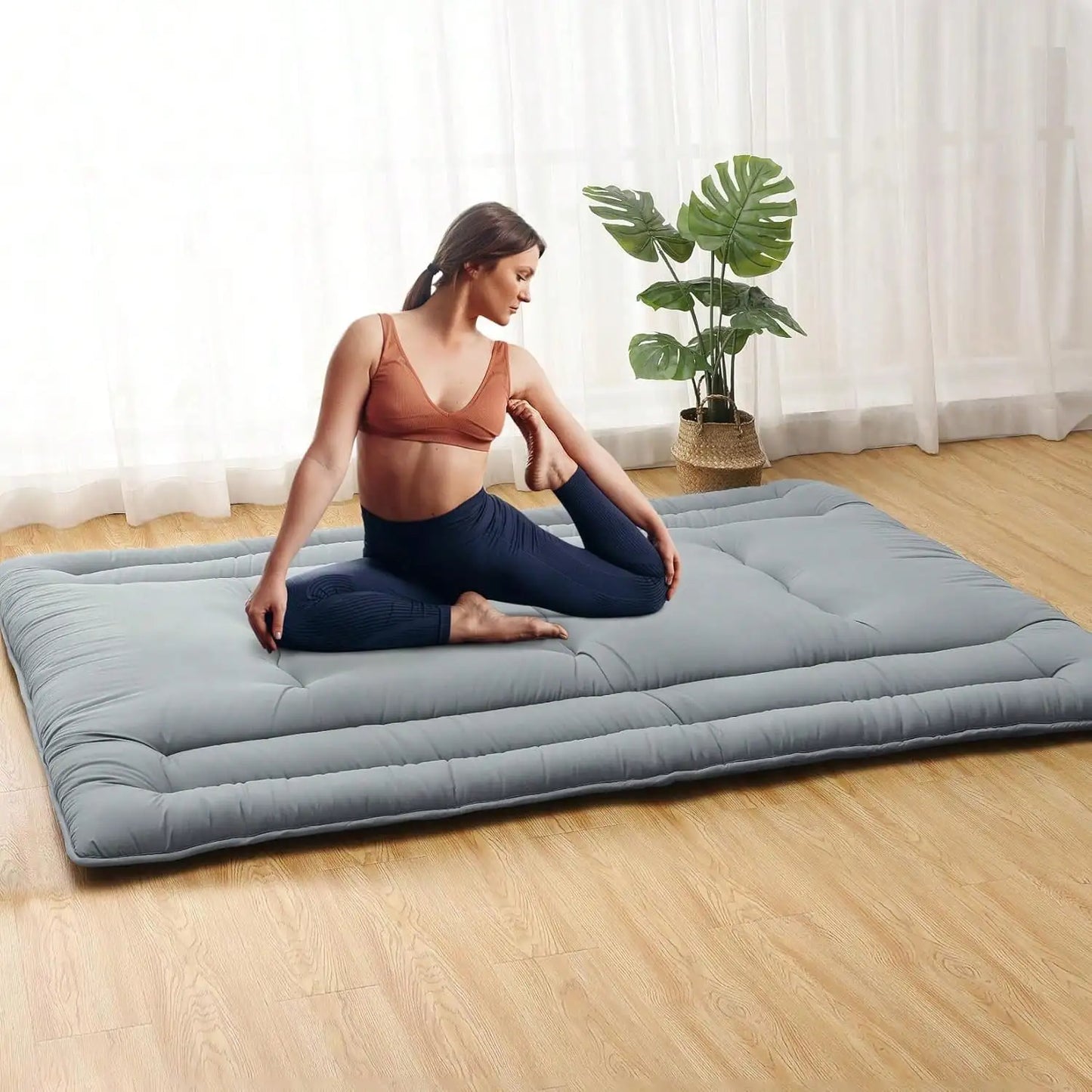 Floor Mattress Futon Mattress,3 '' Thicken Daybed Futon Roll Up, Portable & Foldable Tatami Mat For Sofa Lounger