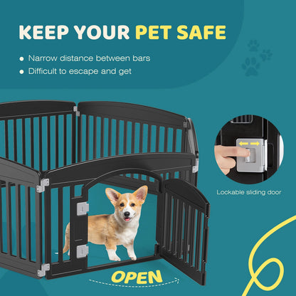 JHK Plastic Dog Playpen 6 Panel 24IN Expandable Indoor Outdoor Folding Portable Puppy Playpen
