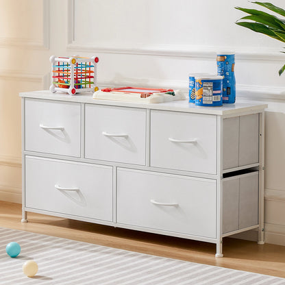 JHK Living Room Display Cabinet Layers With 5 Fabric Drawers For Clothes Storage Dresser