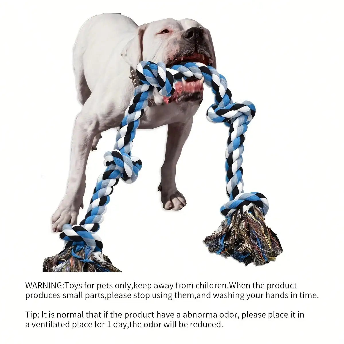 Extra Thick Braided Rope Dog Toy for Tug of War & Heavy Chewing - Durable Dental Cleaning Chew
