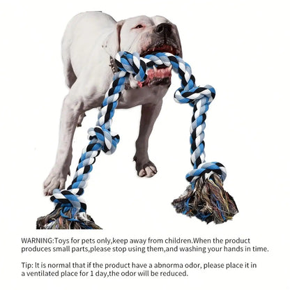 Extra Thick Braided Rope Dog Toy for Tug of War & Heavy Chewing - Durable Dental Cleaning Chew