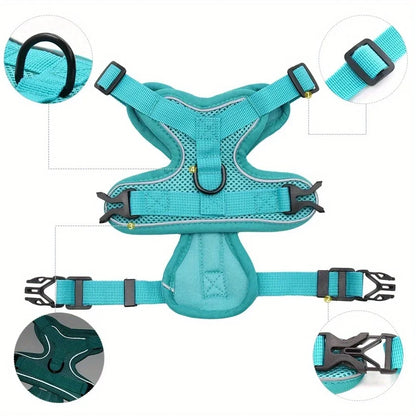 No Pull Harness and Leash Set Adjustable Pet Harness Vest for Small Dogs Cats Reflective Dog Chest Strap Lead Walking