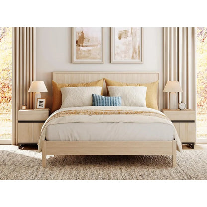 Dresser and Nightstand Set of 3, 63 Inches Dresser with 6 Drawers, 2 Nightstand with Drawer and Cabinet