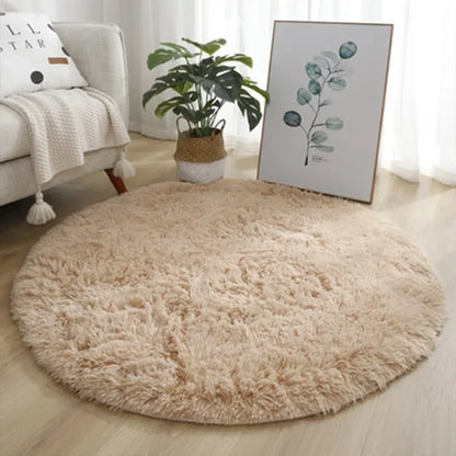 Super Soft Plush Round Rug Mat Fluffy White Carpets For Living Room Home Decor Bedroom Kid Room
