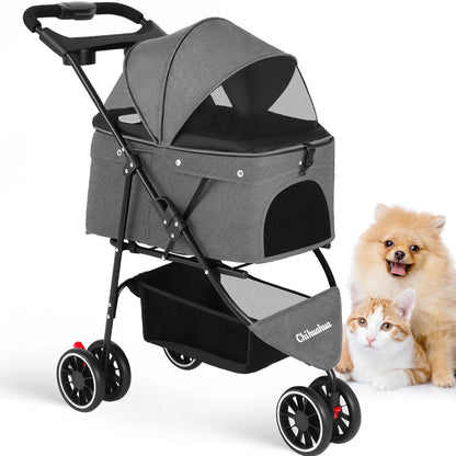 Pet Stroller Travel Portable Dog Stroller Foldable Dog Cat Carrier Strolling